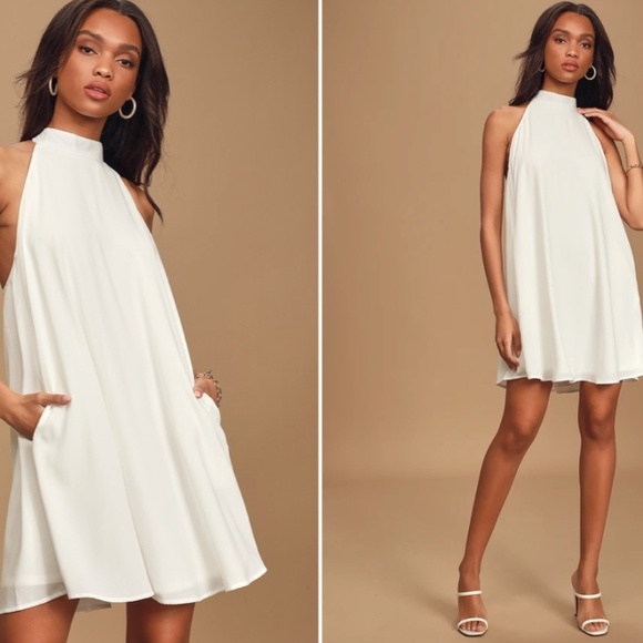 Lulu's White Halter Dress - Picture 1 of 3